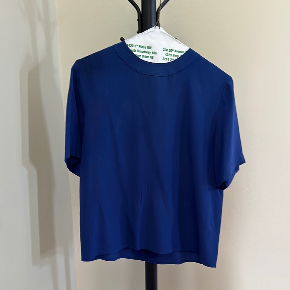 Talbots royal blue silk top